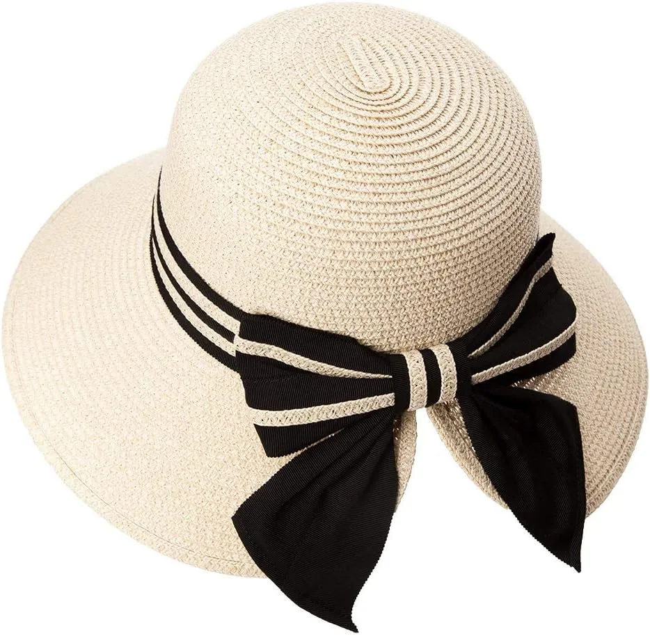 Comhats Summer Beach Sun Hats for Women Wide Brim UV Protection UPF 50  Foldable Packable
