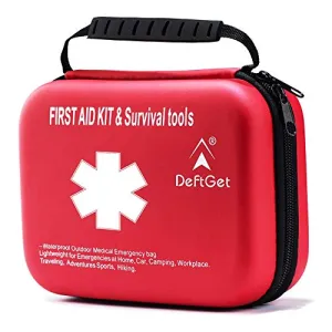 Compact First Aid Kit - Mini Survival Tools Box IFAK - Outdoor Medical Emergency Bag Lightweight for Emergencies at Home Car Camping Workplace Traveling Adventures Sports Hiking by deftget