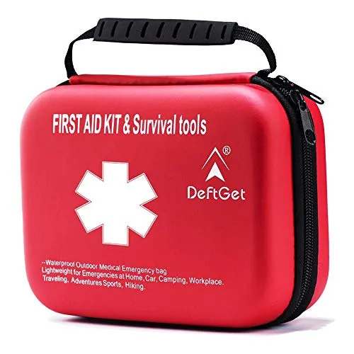 Compact First Aid Kit - Mini Survival Tools Box IFAK - Outdoor Medical Emergency Bag Lightweight for Emergencies at Home Car Camping Workplace Traveling Adventures Sports Hiking by deftget
