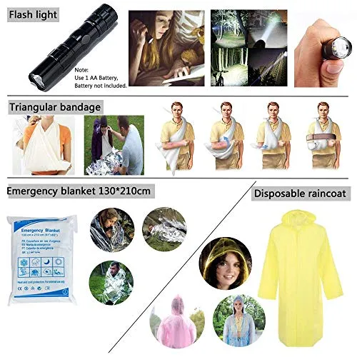 Compact First Aid Kit - Mini Survival Tools Box IFAK - Outdoor Medical Emergency Bag Lightweight for Emergencies at Home Car Camping Workplace Traveling Adventures Sports Hiking by deftget