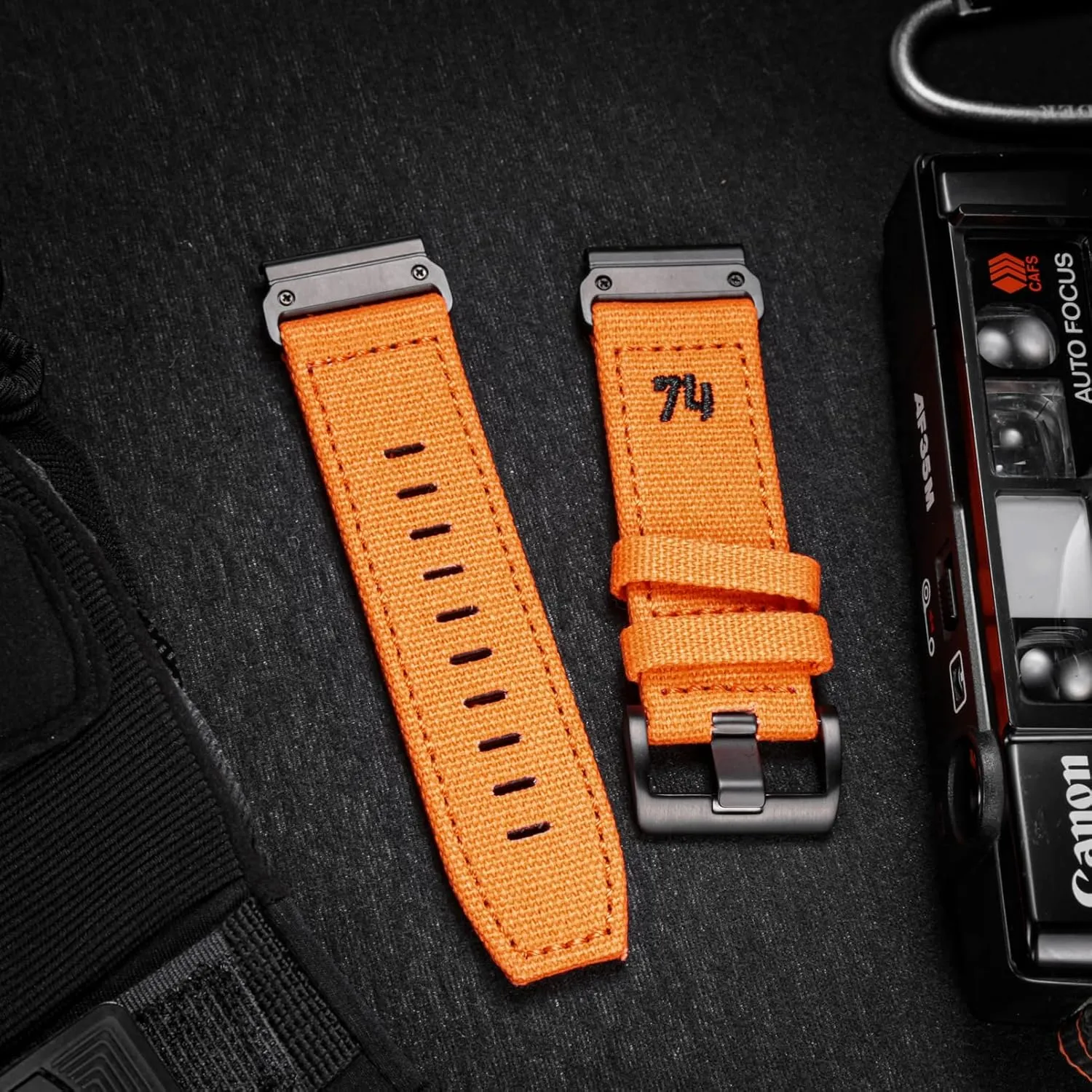Compatible With Garmin, Canvas Watch Band Sports Strap For fēnix/Forerunner/Approach/MARQ/Quatix/Instinct/D2/Tactix, Tough Replacement Band For Men