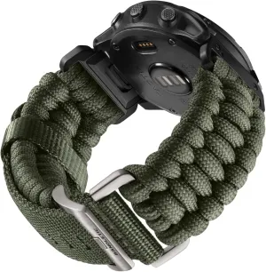 Compatible with Garmin Fenix 7X Band - R-Nylon Survival Paracord Woven Quick Fit 26mm Watch Band for Fenix 8 51mm/7X Pro/6X/6X Pro/5X/5X Plus/3/3 HR/Instinct 2X/Tactix/Enduro/Descent
