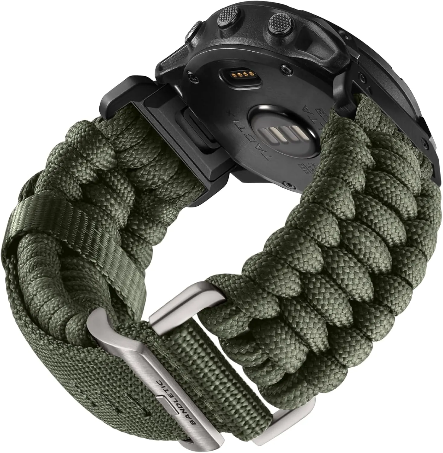 Compatible with Garmin Fenix 7X Band - R-Nylon Survival Paracord Woven Quick Fit 26mm Watch Band for Fenix 8 51mm/7X Pro/6X/6X Pro/5X/5X Plus/3/3 HR/Instinct 2X/Tactix/Enduro/Descent