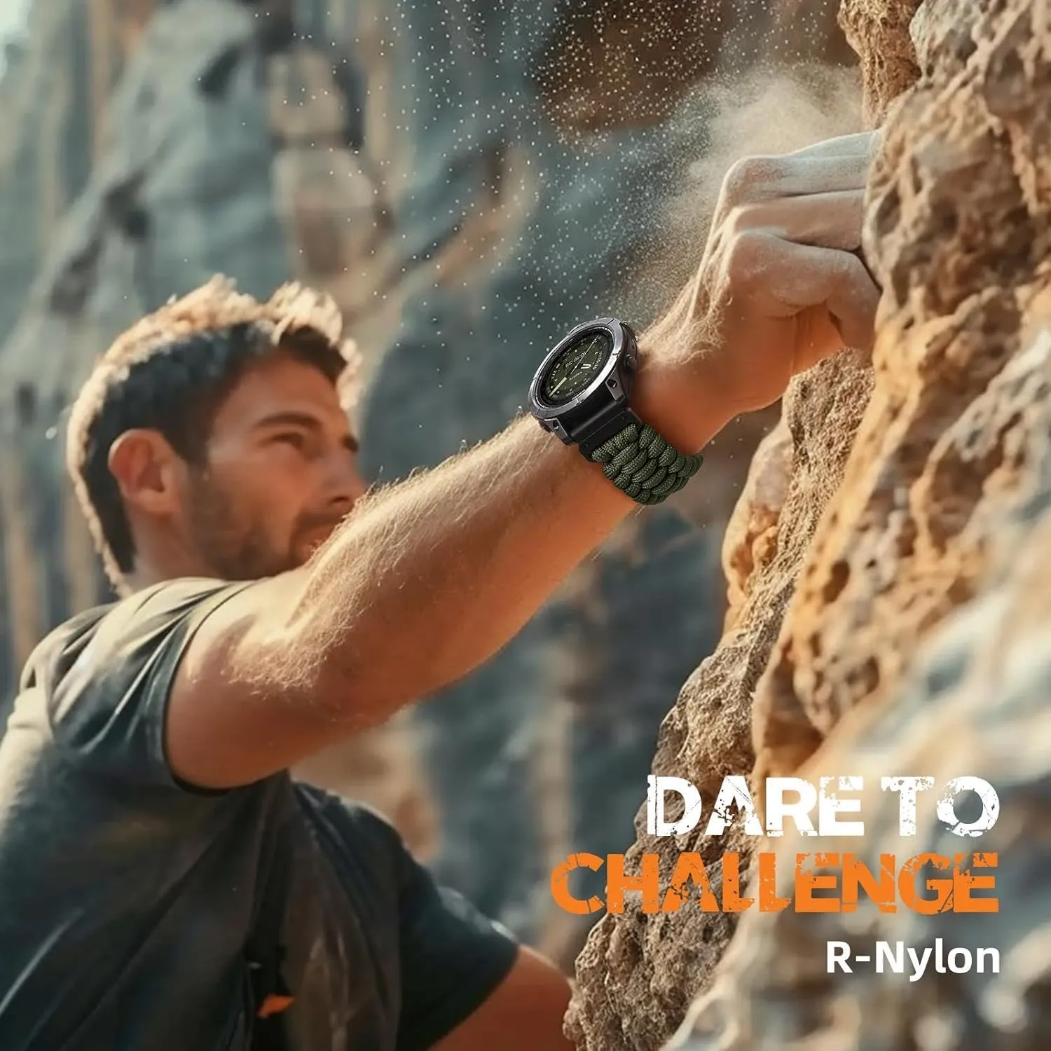 Compatible with Garmin Fenix 7X Band - R-Nylon Survival Paracord Woven Quick Fit 26mm Watch Band for Fenix 8 51mm/7X Pro/6X/6X Pro/5X/5X Plus/3/3 HR/Instinct 2X/Tactix/Enduro/Descent