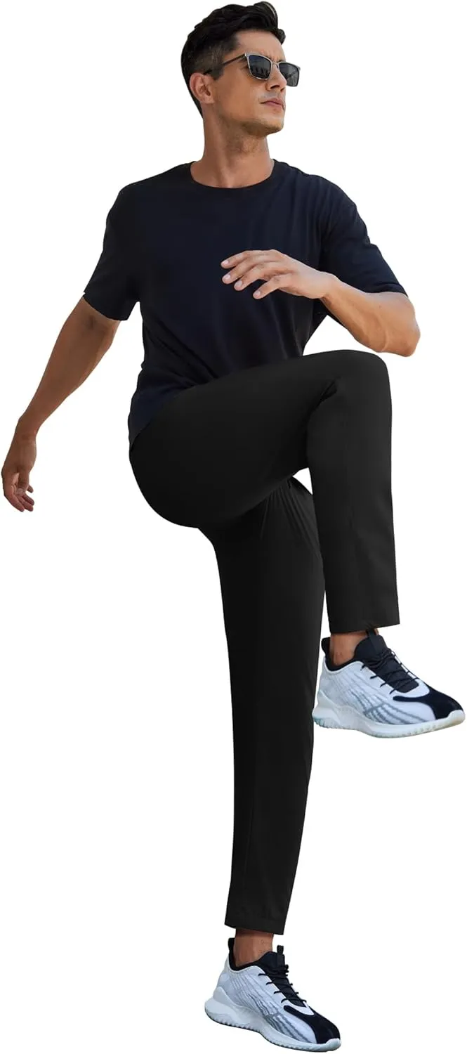 COOFANDY Men's Hiking Pants Lightweight Athletic Pants Quick Dry Active Running Joggers with Zipper Pockets