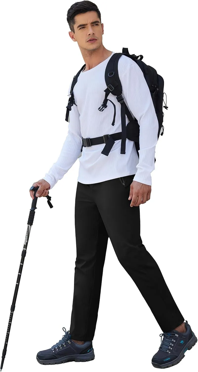 COOFANDY Men's Hiking Pants Lightweight Athletic Pants Quick Dry Active Running Joggers with Zipper Pockets