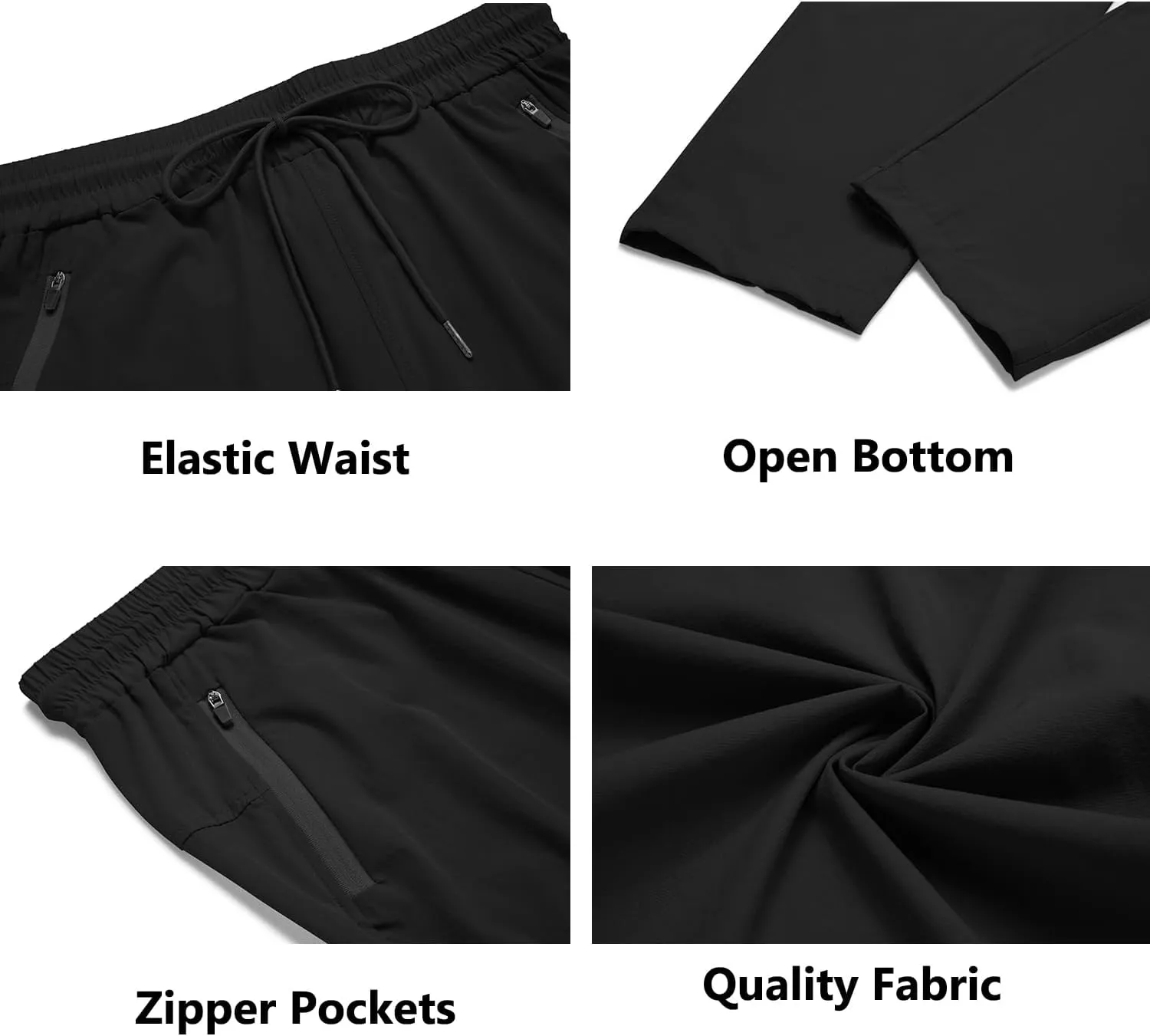 COOFANDY Men's Hiking Pants Lightweight Athletic Pants Quick Dry Active Running Joggers with Zipper Pockets