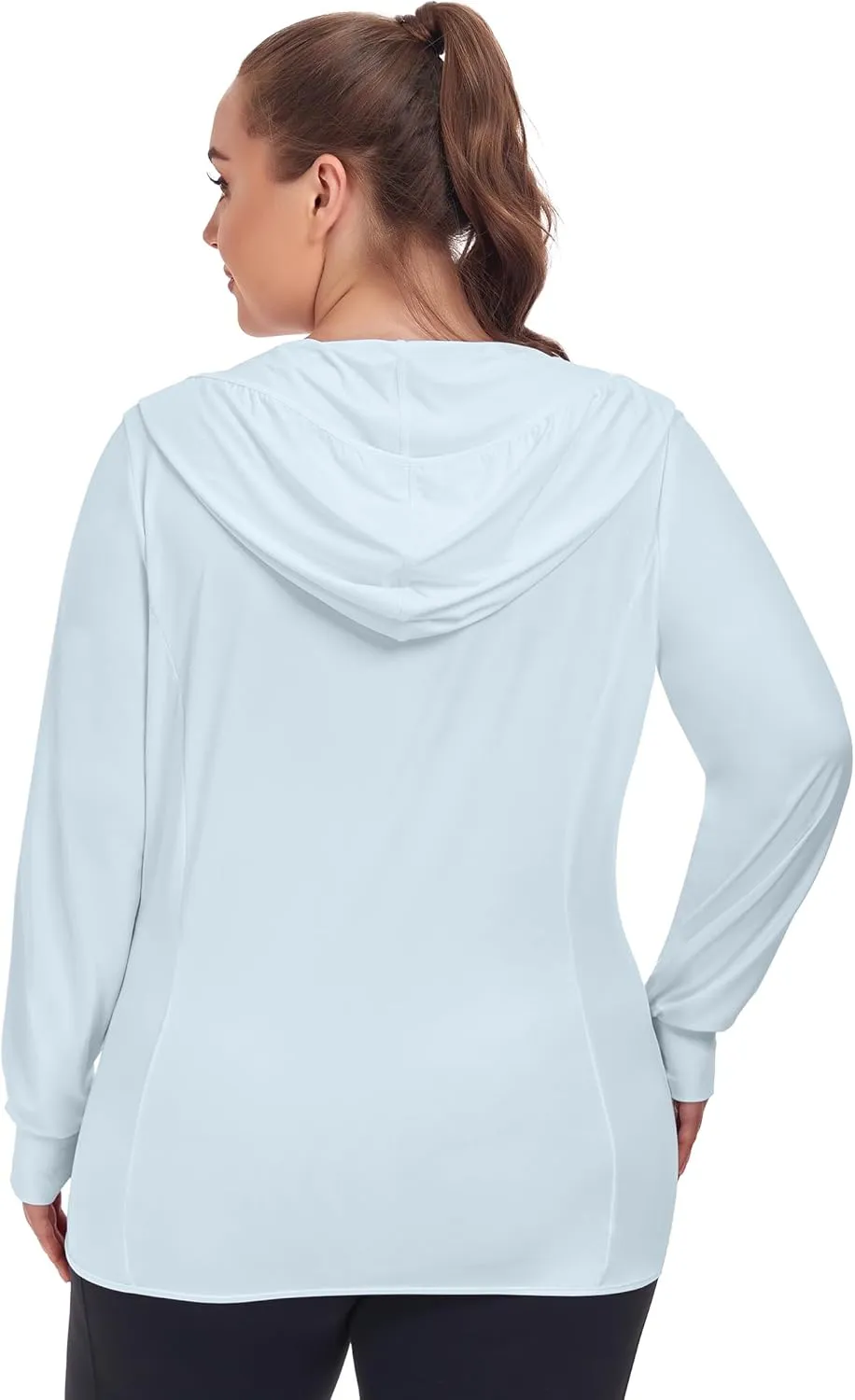 COOTRY Women's Plus Size UPF 50  Sun Protection Jacket Lightweight Long Sleeve Zip Up Hoodie Cooling Sun Shirt Hiking Workout