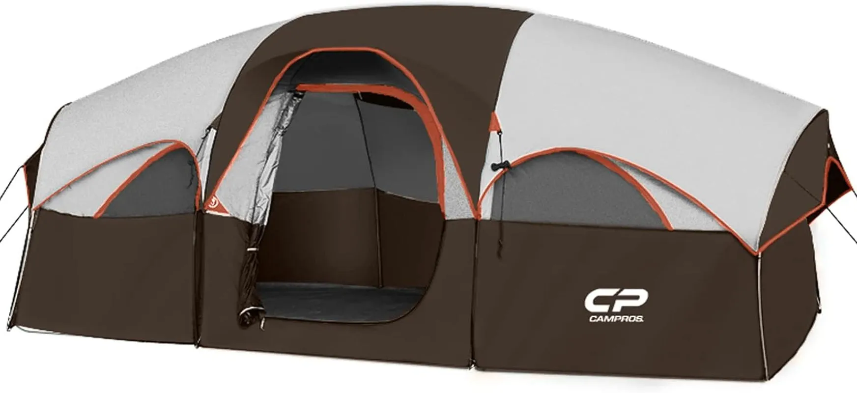 Cousin Campout Fortress for 8 with 5 Mesh Windows, Cozy Divider, Weather-Resistant Features, and Travel Bag for Snacks