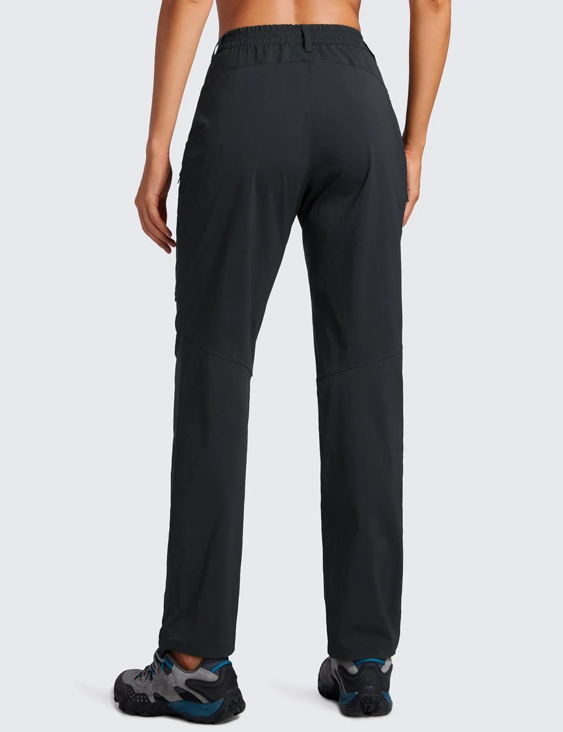 CRZ YOGA UPF 50  Hiking Cargo Pants Women Water Resistant Lightweight Outdoor Athletic Joggers with 4 Zipper Pockets