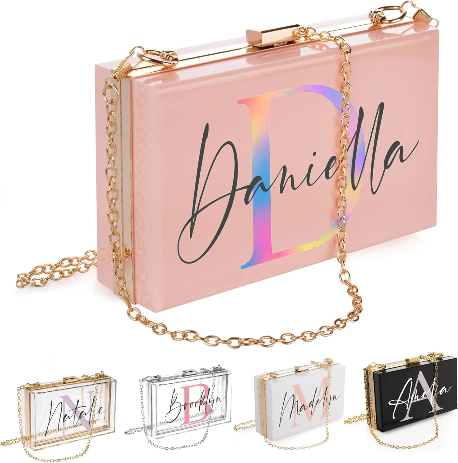 Customization Mill Personalized Initial Acrylic Purse with Name