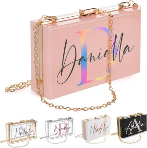 Customization Mill Personalized Initial Acrylic Purse with Name