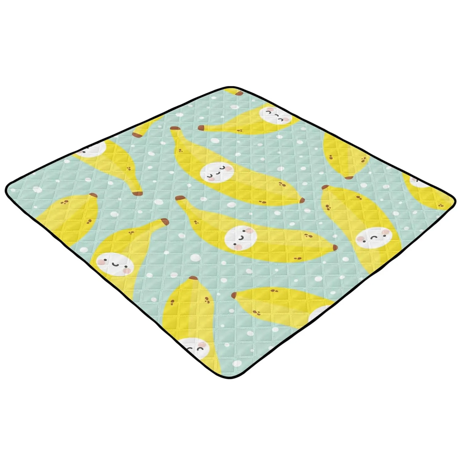Cute Bananas Soft Foam Baby Gym & Activity Mat for Floor Cozy Breathable Padded Play Mat for Baby Kids Toddlers Infants, 50'' x 50''