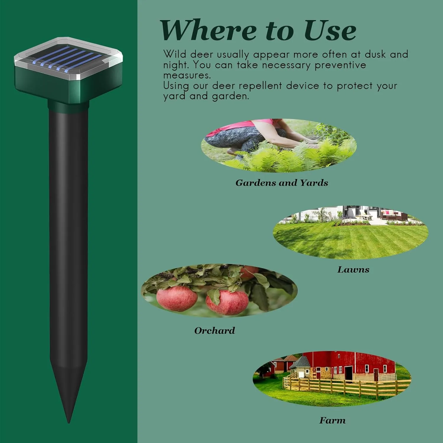 Deer Repellent Devices for Garden,Deer Repellent Devices,Deer Repellent,Deer Repellent for Plants,Deer Deterrent Devices Outdoor,Solar Deer Repellent Devices,Sonic,Electronic and Waterproof (4)