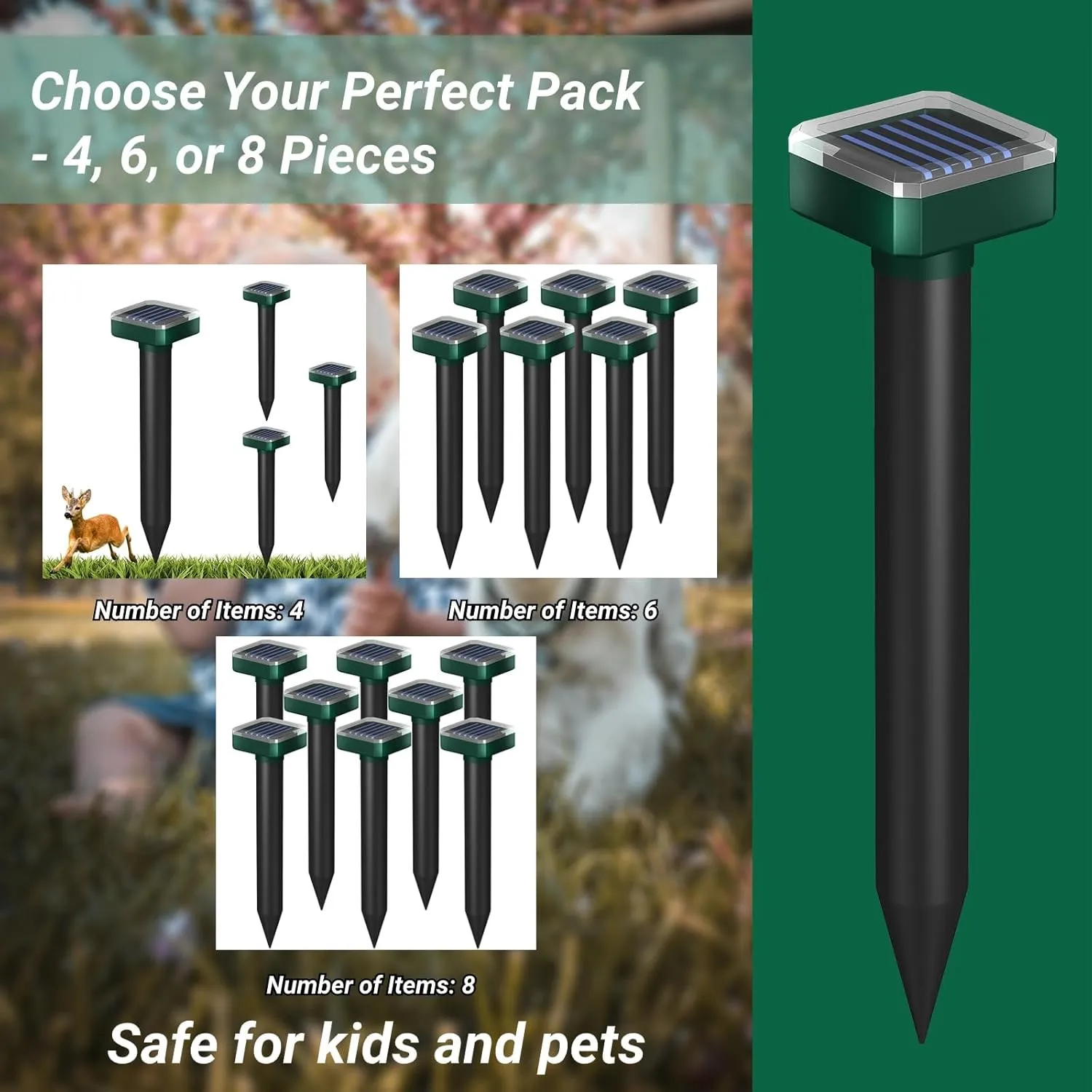 Deer Repellent Devices for Garden,Deer Repellent Devices,Deer Repellent,Deer Repellent for Plants,Deer Deterrent Devices Outdoor,Solar Deer Repellent Devices,Sonic,Electronic and Waterproof (4)