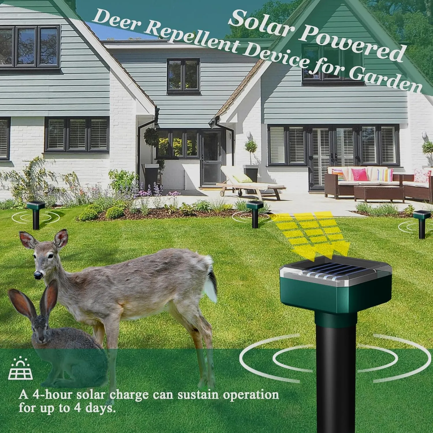 Deer Repellent Devices for Garden,Deer Repellent Devices,Deer Repellent,Deer Repellent for Plants,Deer Deterrent Devices Outdoor,Solar Deer Repellent Devices,Sonic,Electronic and Waterproof (4)