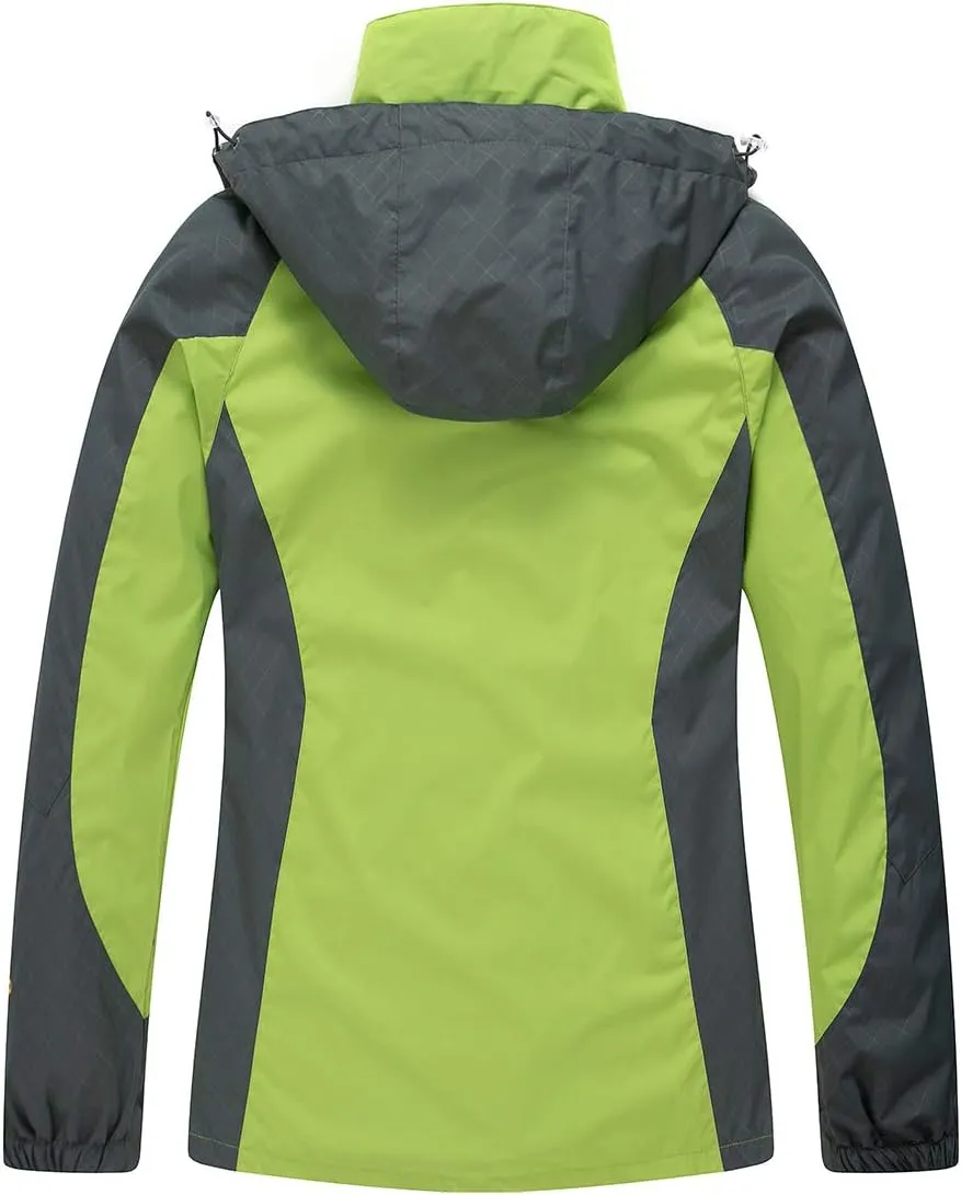 Diamond Candy Women's Waterproof Rain Jacket with Hood Lightweight Outdoors Raincoat
