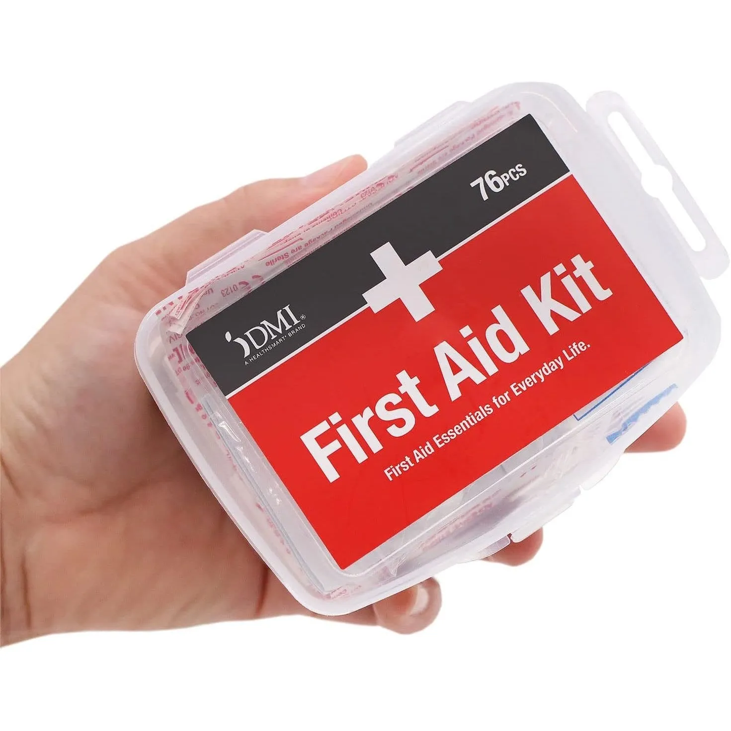 DMI 76-Piece First-Aid Kit, All-Purpose Use for Minor Cuts and Scrapes, Durable Water-Resistant Case, Convenient and Portable, FSA & HSA Eligible