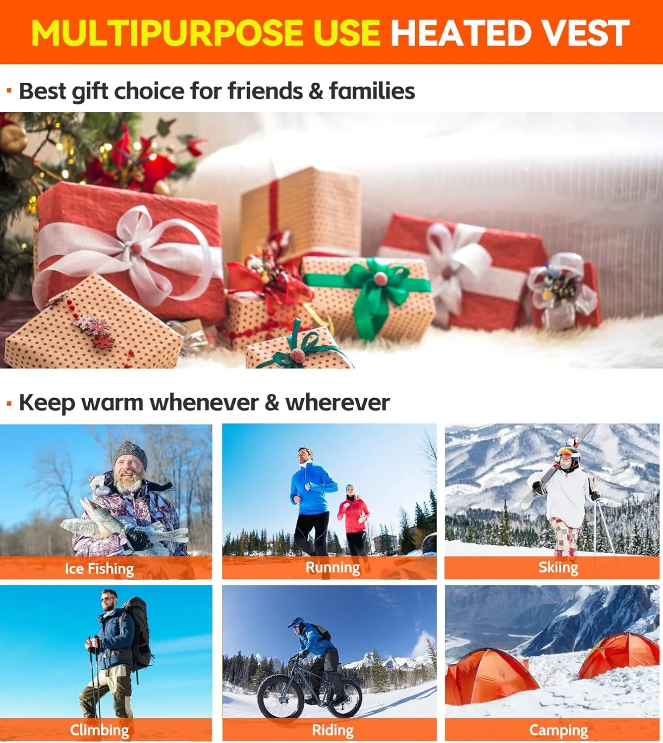 DOACE AI Heated Vest APP Control with Battery Pack for Men and Women, Electric heated Jacket for Cycling Hiking Skiing