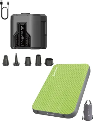 Double Foam Camping Mattress Bundle with Portable Air Pump