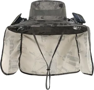 Double Solar Powered Cooling Fun Hat with Sun Protections Wide Brims Fisherman Hat for Outdoor Activity Men Women Unisex