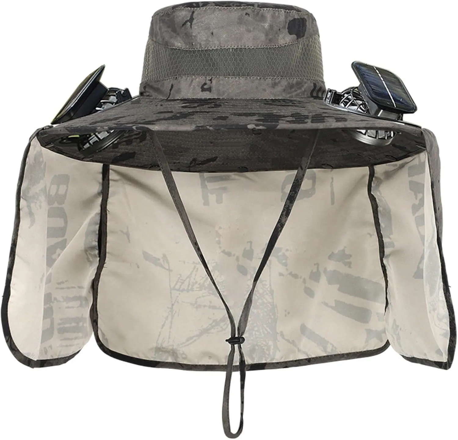 Double Solar Powered Cooling Fun Hat with Sun Protections Wide Brims Fisherman Hat for Outdoor Activity Men Women Unisex