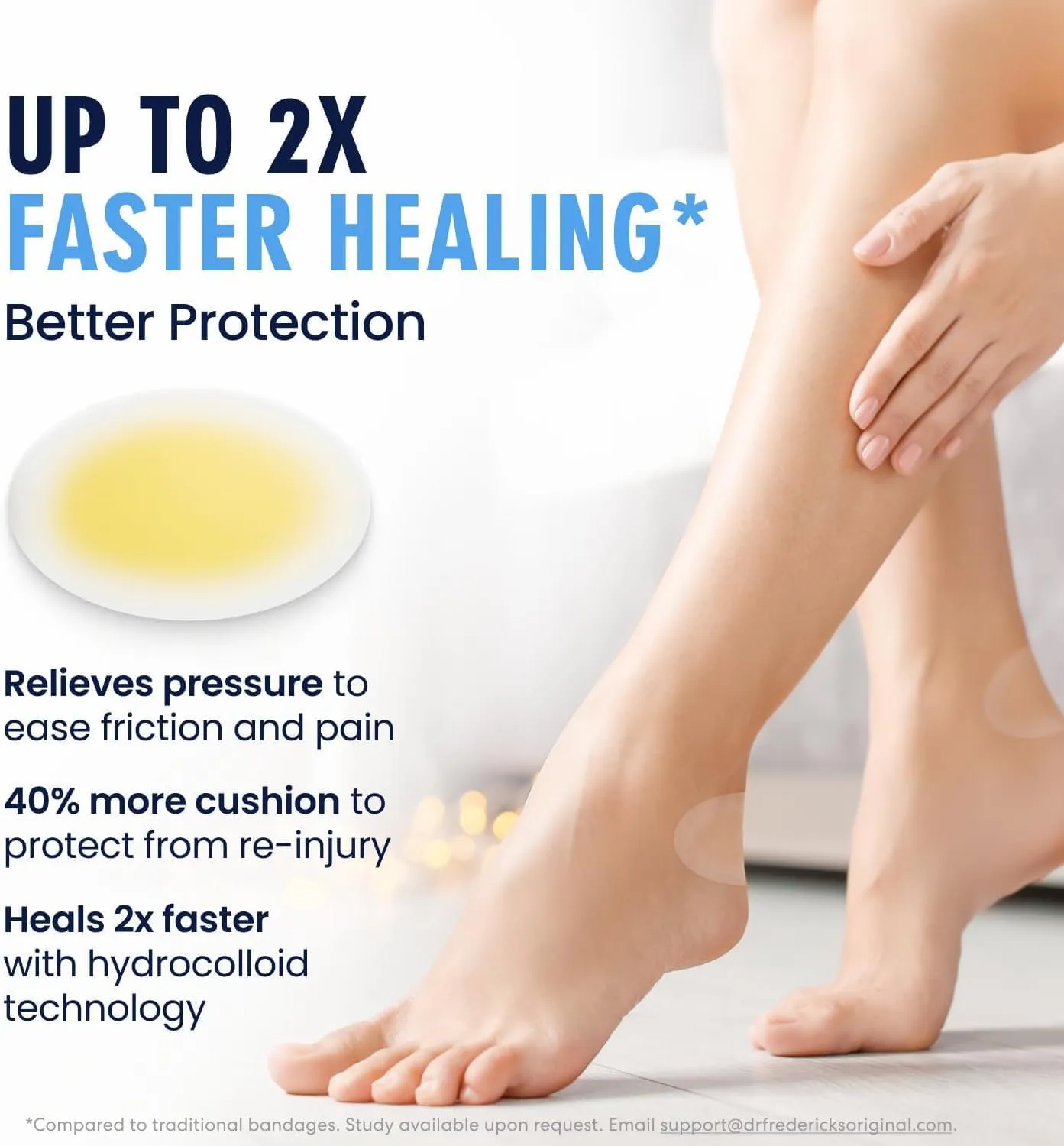 Dr. Frederick's Original Better Blister Bandages - 24 ct - Healing Blister Pads - Grab-N-Go - Water Resistant - 40% More Cushioning - Hydrocolloid - Feet, Toe, & Heel Blister Prevention - Variety Pack