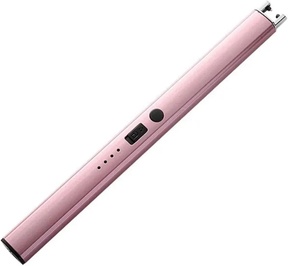 Dream Products Rechargeable Arc Lighter with LED Battery Display for Candles, Gas Stoves, Camping & BBQ (Black & Gold)