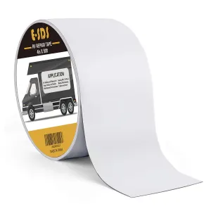 E-SDS RV Sealant Tape Waterproof, 4 Inch x 50 Foot RV Roof Repair Tape for RV, Window, Boat Sealing, Truck, Camper Roof Leaks, White