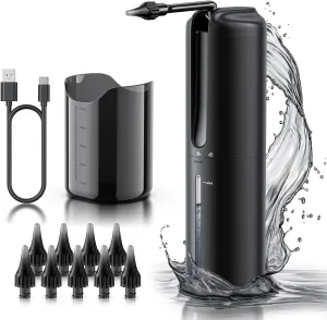 Ear Wax Removal - Electric Ear Irrigation Flushing System - Water Powered Ear Cleaner with 4 Pressure Modes - Safe and Effective Ear Cleaning Tool - Water Resistant USB Rechargeable
