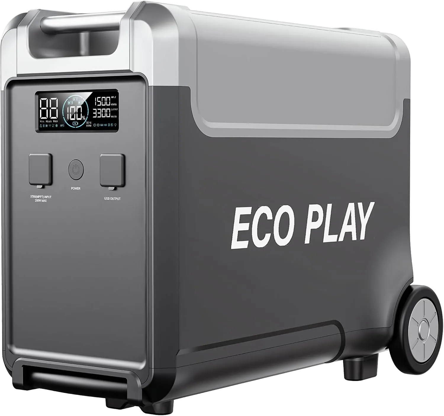 Eco Play 3600 Pro-Extra Portable Power Station, 3840Wh Capacity LifePO4 Battery, Expand up to 3300W/11520Wh, Fast Charging, Portable Power Station up to 11520Wh for Home Backup Camping