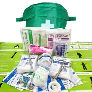 Economy Lone Worker First Aid Kit in Belt Loop Semi Circle Pouch