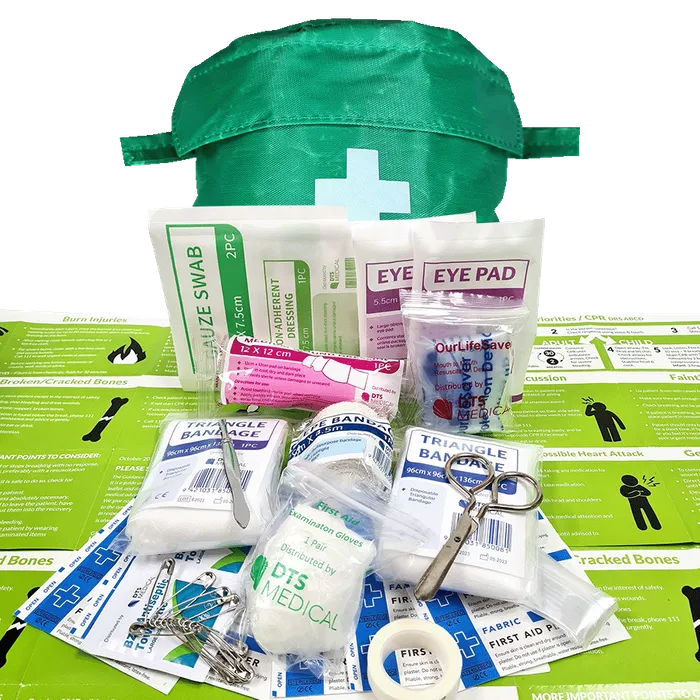 Economy Lone Worker First Aid Kit in Belt Loop Semi Circle Pouch
