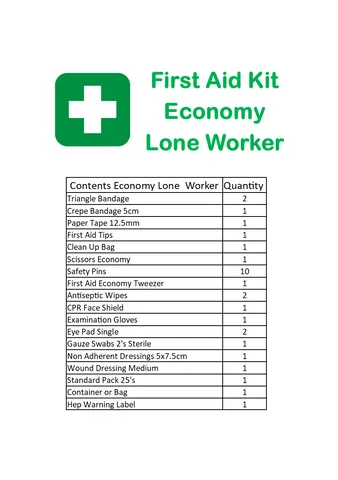Economy Lone Worker First Aid Kit in Belt Loop Semi Circle Pouch