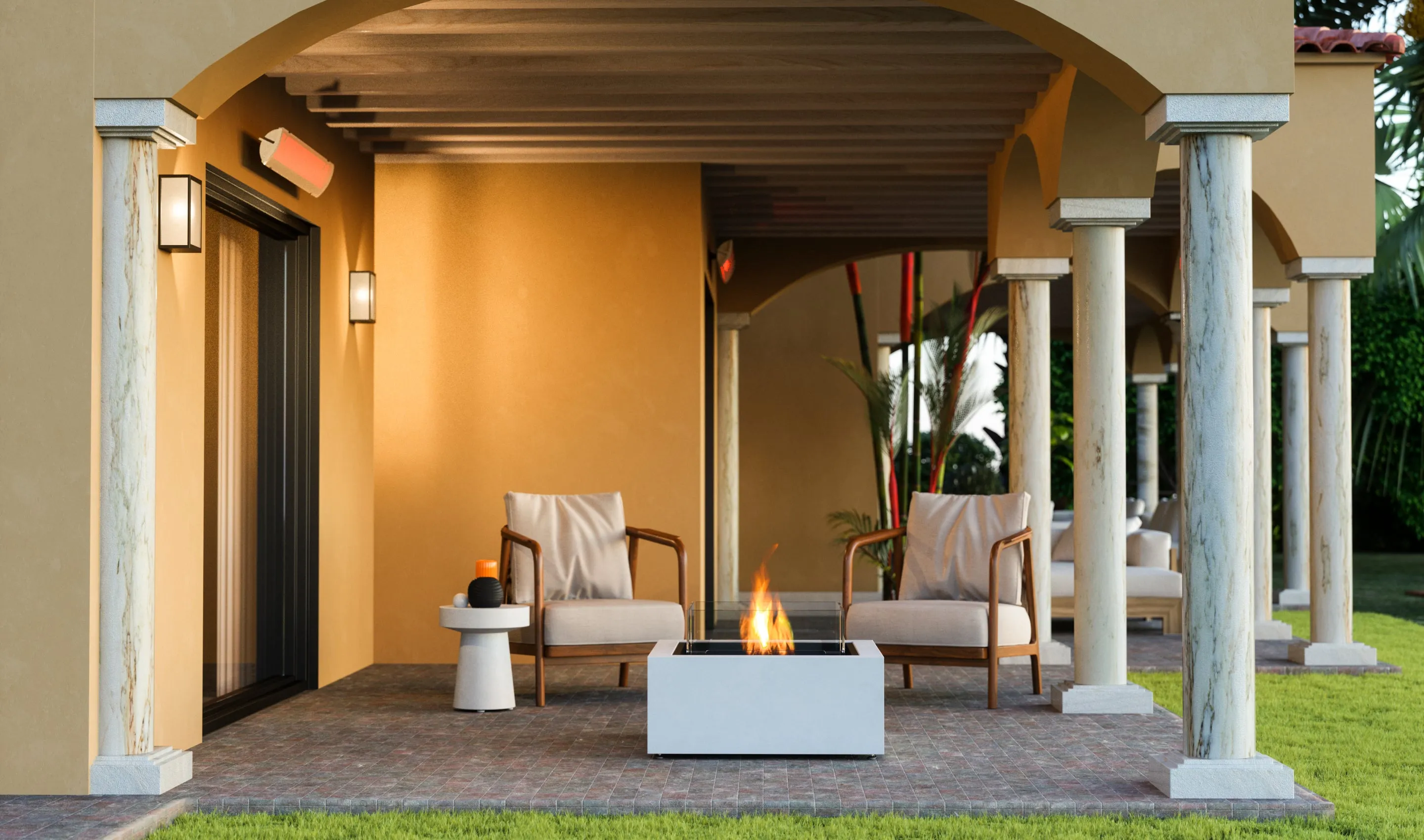 EcoSmart Fire Base 30 Fire Pit Table with Bioethanol Sustainable Fuel