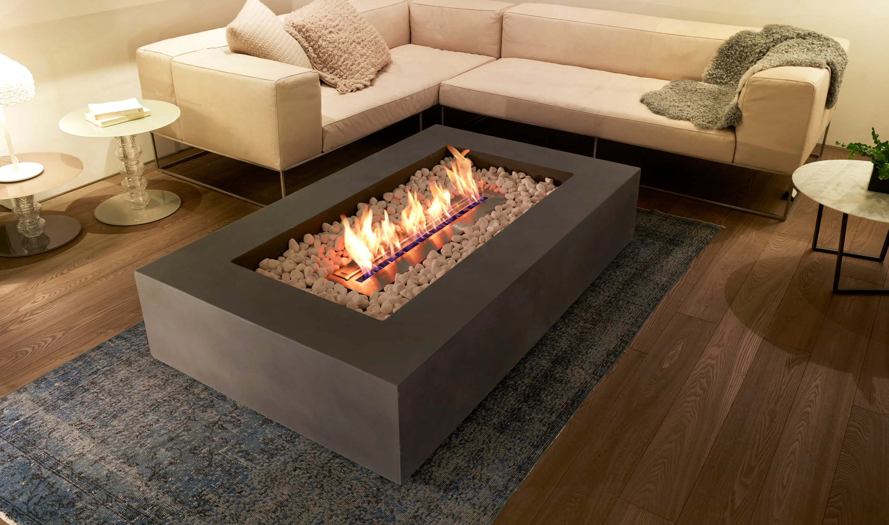 EcoSmart Fire Wharf 65 Fire Pit Table with Bioethanol Sustainable Fuel