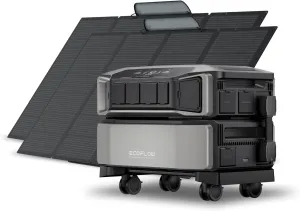 EF ECOFLOW Power Station 6kWh with 2x400W Portable Panel, 120/240V 7200W AC Output, Portable Generator for Home Backup Outdoors Camping RV Emergency