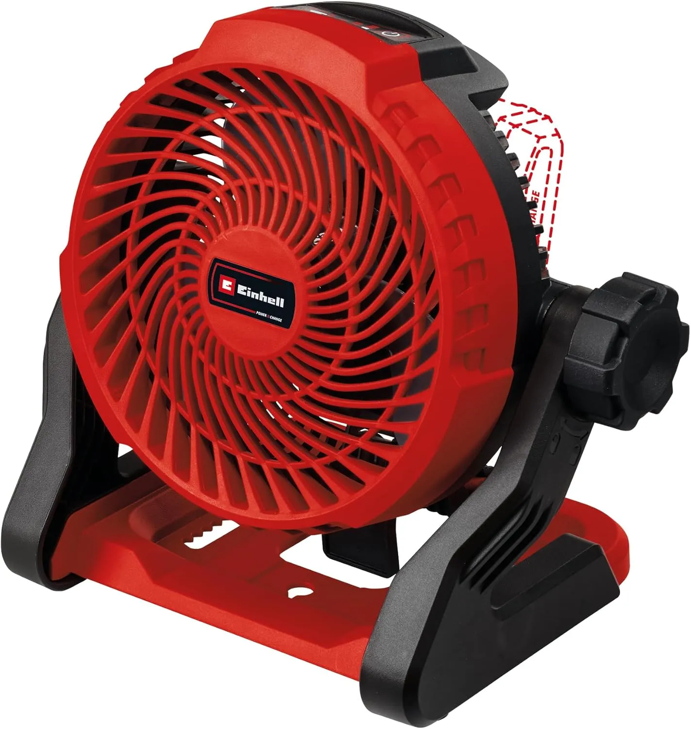 Einhell Power X-Change 18V Cordless Fan - 9" (180cm), 3 Speed Settings (Max. 1500m/h Wind Speed), 360° Rotatable Head - GE-CF 18/2200 Li Portable Camping Fan With Carry Handle (Battery Not Included)