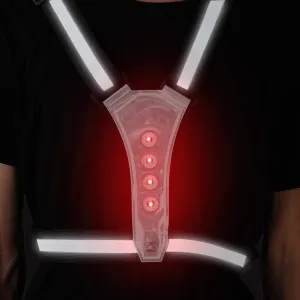 Elastic LED Adjustable High Visibility Reflective Vest Gear Stripes Safety Belt for Running, Jogging, Cycling, Hiking, Walking, Outdoor Night Sport