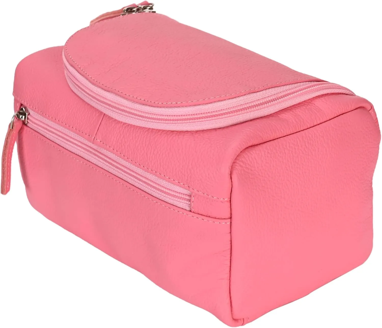 ELIZO Premium REAL Leather Toiletry Bag for Men Dopp Kitt Hanging Mens Toiletry Large TSA Toiletries Bag Shaving Grooming Bag Organizer Espresso (Pink, Large)