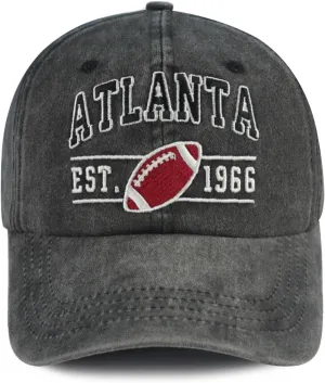 Embroidered City Football Hat for Men Women, Adjustable Unisex Cotton Fans Baseball Cap
