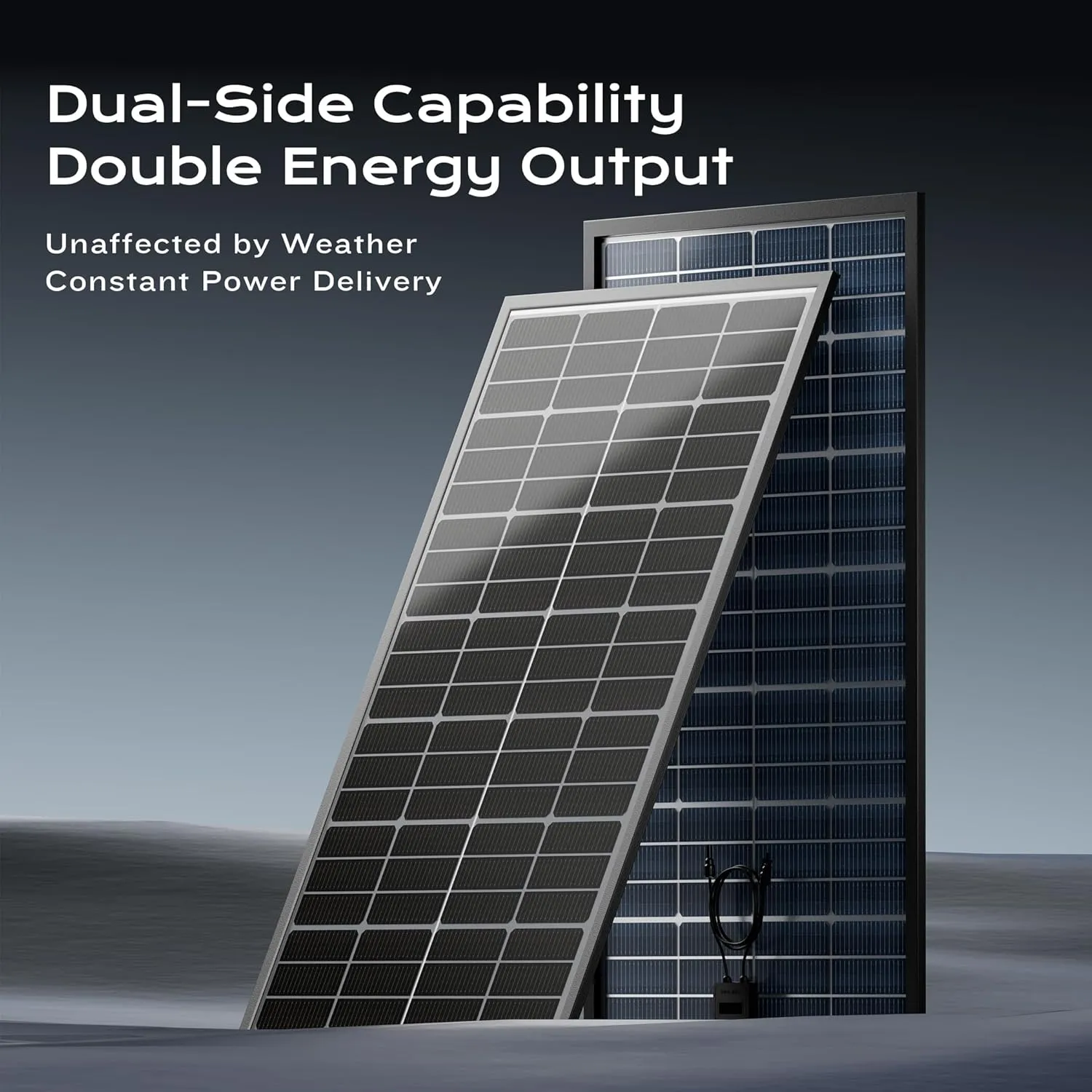 Epoch 400W Bifacial Solar Panels,10BB 12/24 Volt Monocrystalline Solar Panel, High-Efficiency Waterproof Solar Module for RV Camping, Boat, Marine,Off-Grid[200w×2pcs]
