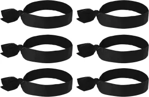Ergodyne Chill Its 6700 Cooling Bandana, Evaporative Polymer Crystals For Cooling Relief, Tie For Adjustable Fit, 6-Pack, Black