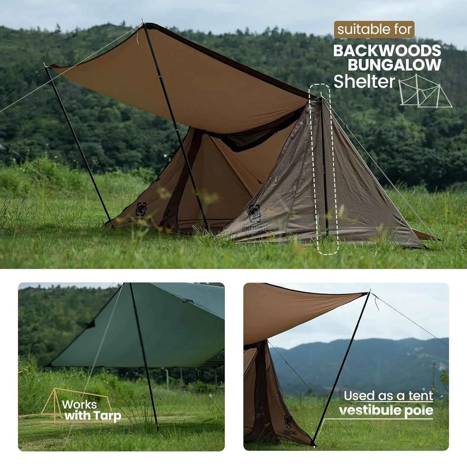 EVER ADVANCED 12PCS Tent Poles for Tarp