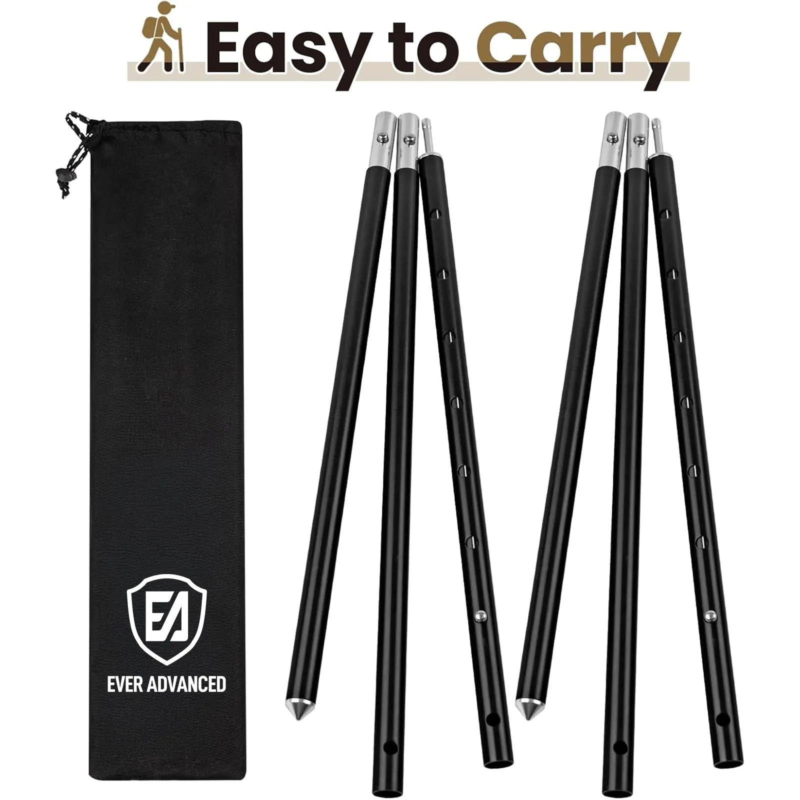 EVER ADVANCED 12PCS Tent Poles for Tarp