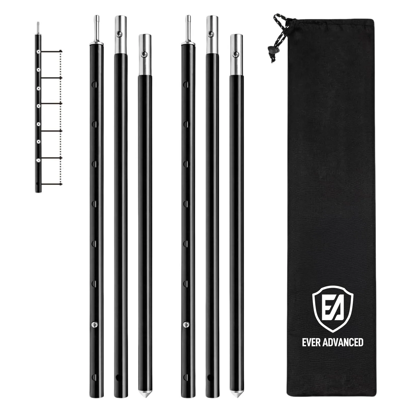 EVER ADVANCED 12PCS Tent Poles for Tarp
