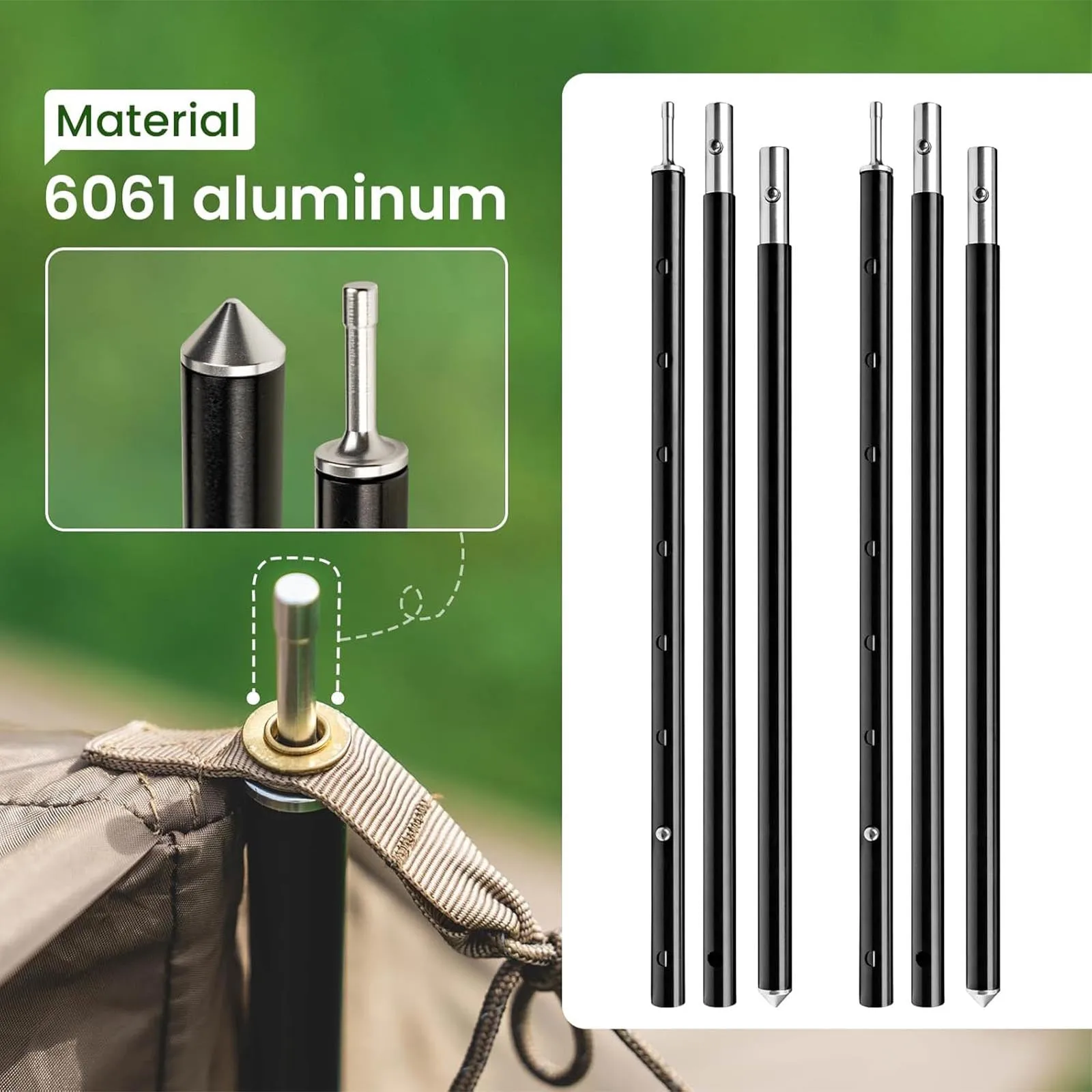EVER ADVANCED 12PCS Tent Poles for Tarp