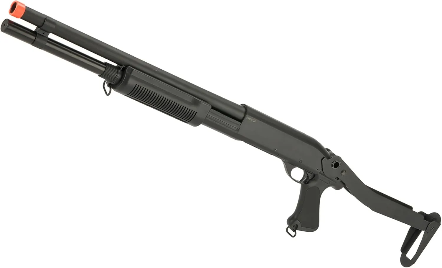 Evike Airsoft - CYMA Standard M870 3-Round Burst Multi-Airsoft Shotshell Loading Airsoft Shotgun (Model: Folding Stock) - (PID: 63538)