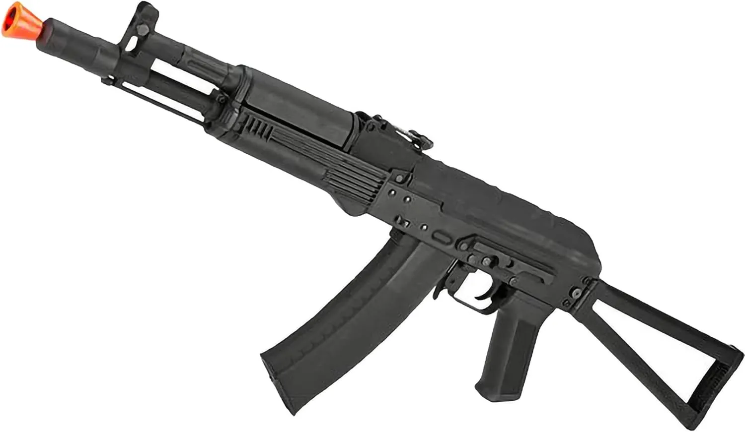 Evike Airsoft - CYMA Standard Stamped Metal AK-105 AEG Airsoft Rifle with Steel Folding Stock (Package: Gun Only)