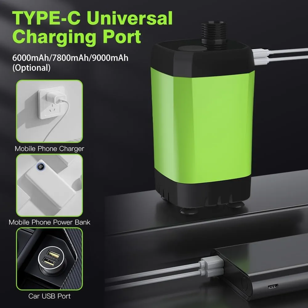 EVTSCAN Portable Camping Shower Pump RV Outdoor Shower KIT with Full Screen Display Adjustable for Backyard